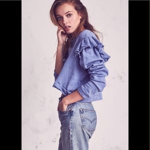 LoveShackFancy Corinne Ruffle Sweatshirt SzS⚡️